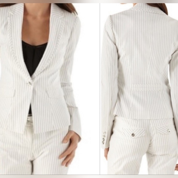 White House Black Market Pants - White House Black Market Women's Pinstripe Blazer Set Black & White Classic